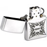 Zippo 205 Tattoo Design — зажигалка с тату-принтом на матовом корпусе
